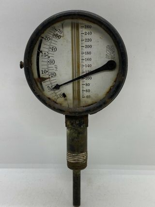 Vintage Antique Steam Pressure Gauge 3 2/4 Inch Diameter Face Steampunk Art