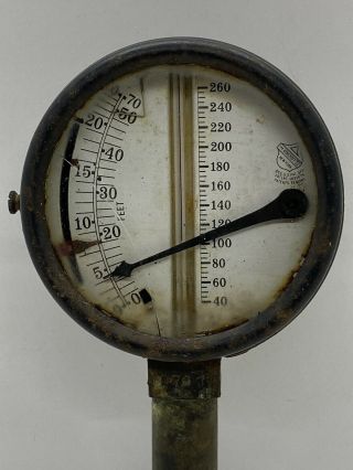 Vintage Antique Steam Pressure Gauge 3 2/4 Inch Diameter Face Steampunk Art 2