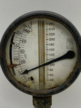 Vintage Antique Steam Pressure Gauge 3 2/4 Inch Diameter Face Steampunk Art 3