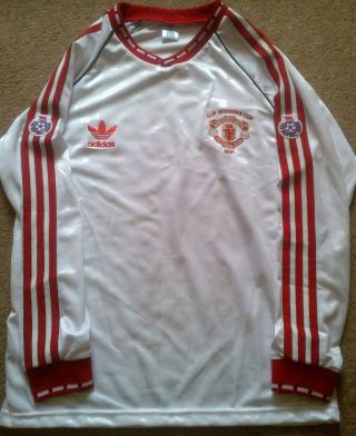 Manchester United European Cup Winners Cup Final Shirt 1991 Rare Long Sleeve 90s