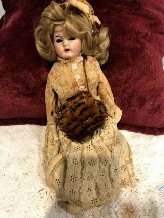 Antique Rare 14 " Bisque German Doll 1900 