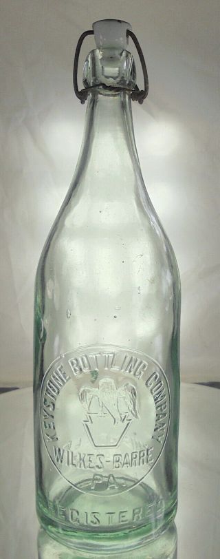 Keystone Bottling Wilkes Barre Pennsylvania Antique Blob Top Beer Bottle.  Picnic