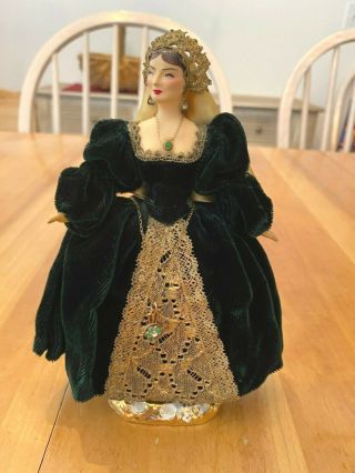 Vintage Small Porcelain Doll 7 " B Brooks Ped - A - Doll Anne Boleyn Figurine