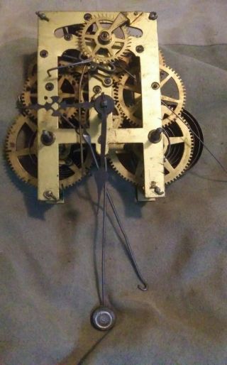 Antique Clock Parts 19th C Mantle Style Clock W/ Hands 5.  75 " X2.  5 " X8.  25 "