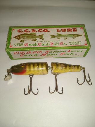 Vintage Creek Chub Jointed Pikie Fishing Lure With A Box.