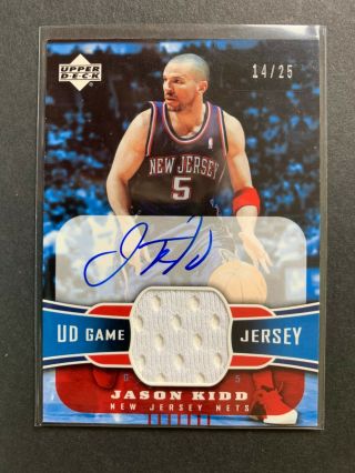 Jason Kidd 04 - 05 Upper Deck Ud Game Jersey Autograph Jsy Auto Rare Ed 14/25