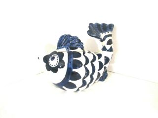 Rare Under the Sea Blue and White Ceramic Fish Tea Pot Design 2