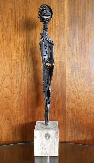 Brutalist Abstract Max Kreg 18” Metal Art Sculpture Mid Century Modern Style