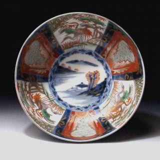 @df34: Antique Japanese Hand - Painted Old Imari Bowl,  19c,  Plate,  Dia.  8.  5 Inches