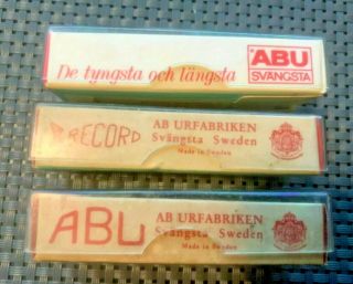 3 Vintage Abu Record Svängsta A.  B.  Urfabriken Fishing Lure Rare Find Vintage
