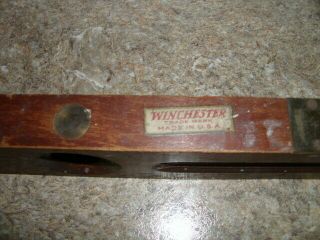 RARE VINTAGE WINCHESTER WO - 20IN CHERRY WOOD CARPENTERS LEVEL 2