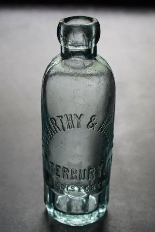 Antique Mug Base Hutch Soda Bottle - Mccarthy & Moore Waterbury Connecticut Ct