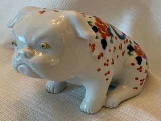 Rare Vintage Ceramic Hand Painted Seated English Bulldog Figurine Staffordshire?