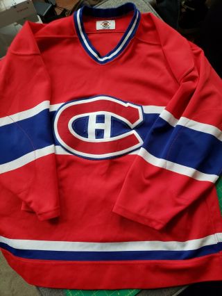 Vintage Montreal Canadiens Starter Nhl Hockey Jersey Sz 52 R Rare Fight Strap
