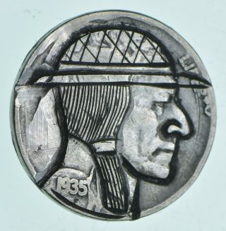 Rare - 1935 - Hand Engraved - Hobo Nickel Buffalo - Highly Collectible 114