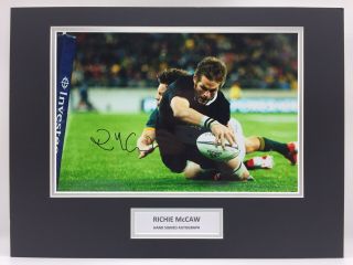Rare Richie Mccaw Zealand Rugby Signed Photo Display,  Autograph Rwc
