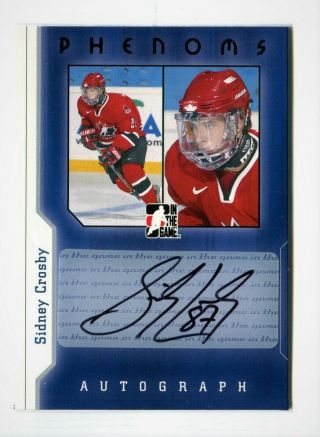 2006 Itg Phenoms Autographs Sc02 Sidney Crosby (in The Game) Sp Rare Sca - 2