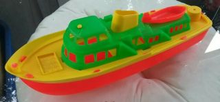 Very Rare Vintage Plastic Toy Cargo Cruiser Boat Soft - 100
