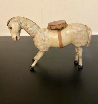 Antique Rare Schoenhut Humpty Dumpty Circus Horse W/ Riding Platform Glass Eyes