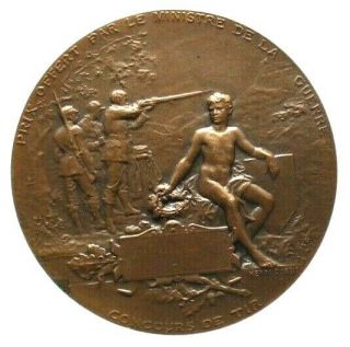 ANTIQUE BRONZE ART MEDAL THE SYMBOLIC FRENCH MARIANNE by Henri DUBOIS 3