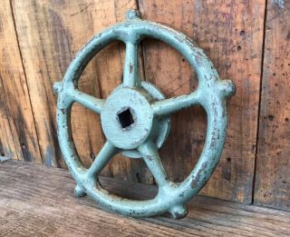 Vintage Industrial Hand - Crank Valve Wheel Vintage Cast Iron Wheel