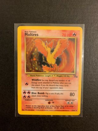 Moltres 12/62 Rare Holo Fossil Pokemon Card - Wotc 1999 (near)