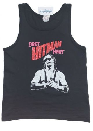 Vtg 80’s Wwf Bret “the Hitman” Hart Tank Top T Shirt Wrestling Sm/med 1989 Rare