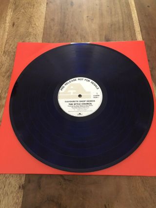 The Style Council Paul Weller Mega Rare Custom Cut 12 Inch Blue Vinyl.