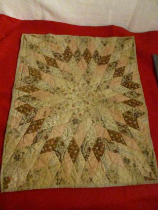 Antique Quilt For Doll Carriage - Civil War Material - Hand Stitched -