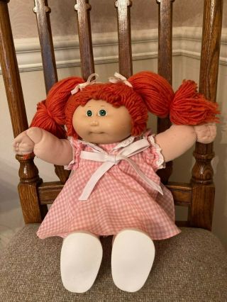 Vintage Coleco Cabbage Patch Kids Doll With Certificate Red Hair Girl