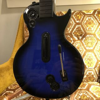 Ps3 Guitar Hero Les Paul Guitar No Dongle - Rare Blue Cond.