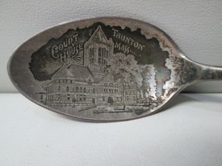 Court House Taunton Mass Sterling Silver Souvenir Spoon