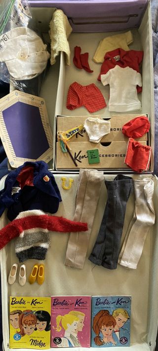 1960’s Vintage Ken Case,  Clothes And Accessories