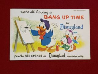 Disneyland Rare Donald Duck Art Corner Vintage Post Card