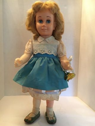 Vintage Mattel 1960 Chatty Cathy Doll Blonde,  Blue Eyes Outfit,  Shoes
