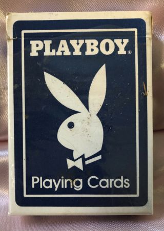 Vtg Rare Playboy Bunny Playing Cards Ak7206,  From 1973,  Blue Complete W/jokers