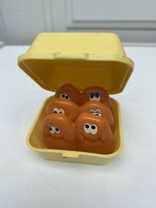 Vintage Mcdonalds 6 Piece Chicken Mcnuggets Happy Meal Toy Box With Nuggets Rare