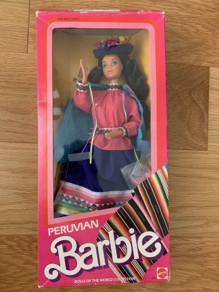 Mattel Peruvian Barbie Vintage 1985 From Dolls Of The World 2995 Nib