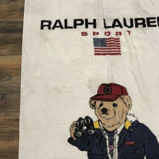 Vintage Ralph Lauren Polo Bear Sport Beach Towel Vtg Rare USA 3