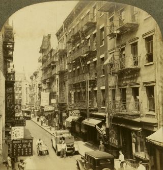 Keystone Stereoview Of A Chinatown Street In Ny From 1930 