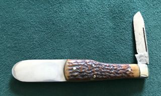 Vintage Shapleigh Hdw.  Co.  St.  Louis Mo.  Usa Bone Handle Pocket Knife Rare Os.