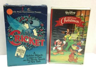 Very Merry Cricket 1985 Vhs Tape Big Box Rare & Walt Disney Christmas 19l