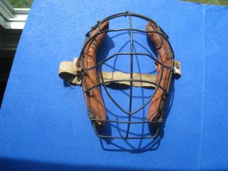 Antique Baseball Spider Mask With Small Side Pads Ca 1910 - 20 Fore Head Strap