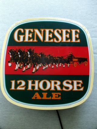 Vintage Genesee 12 Horse Ale Lighted Sign Rare