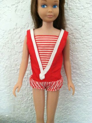 Barbie Vintage 1963 Japan Brunette Skipper Doll With Suit VGC 3