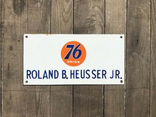 Rare.  Porcelain.  Union 76.  Oil Well Lease Sign