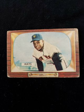 1955 Bowman Willie Mays York Giants 184 Baseball Card (item 483)