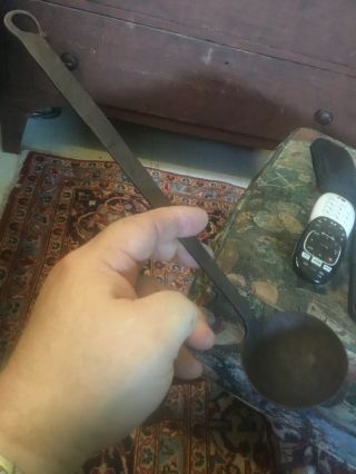 18th Century Revolutionary War Hand Forged Iron Tasting Ladle Small Bowl America