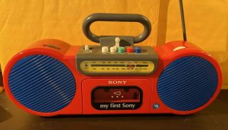 My First Sony Cfs - 2020 Am/fm Cassette Boom Box Radio Aux Rare Boombox