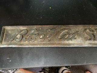 Black Cat Silk Hosiery Brass Sign.  Rare Antique 1916 By Imperial Brass Chicago. 2